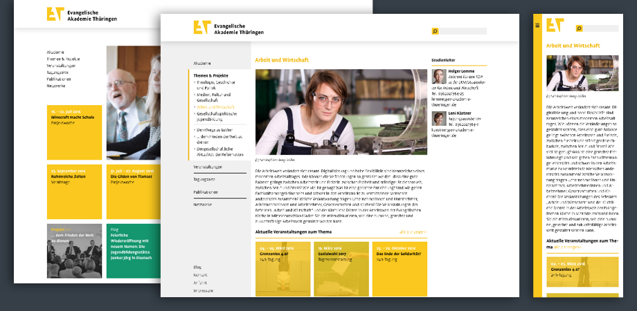 Evangelische Akademie Thüringen 2016 · Website · Webdesign