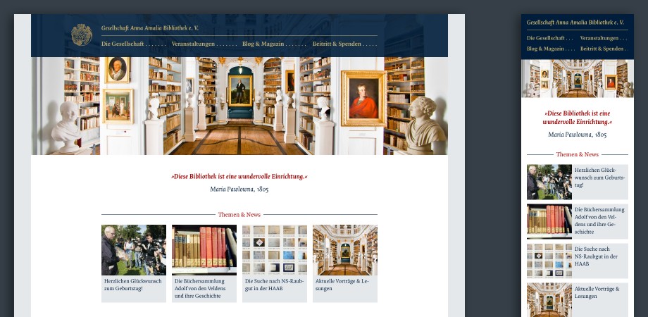 Website »Gesellschaft Anna Amalia Bibliothek e. V.« · Startseite