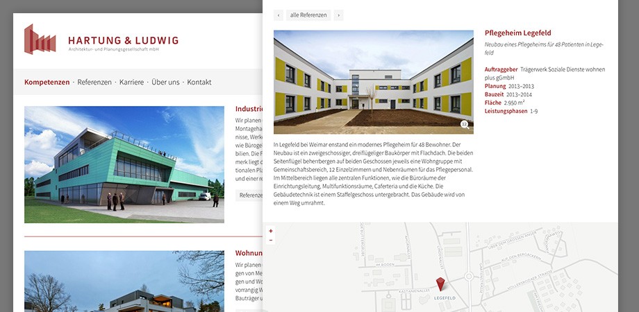Website von Hartung & Ludwig Architektur- und Planungsgesellschaft