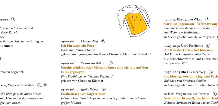 Flyer-Detail für Goethe-Geburtstag 2013