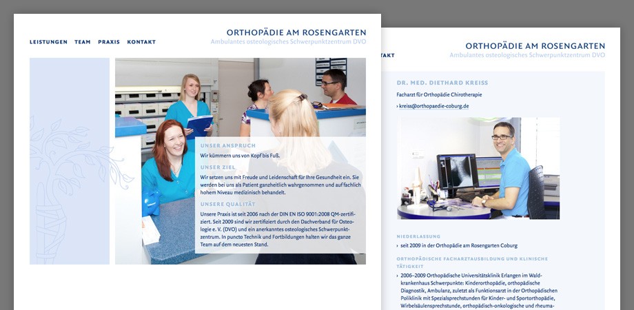 Praxis Orthopädie Website